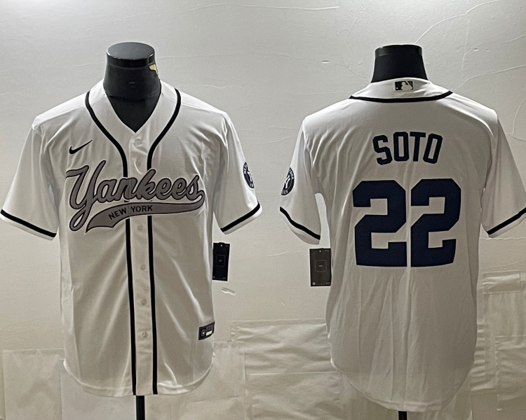 Men's New York Yankees Juan Soto #22 White Jersey Joint Edition
