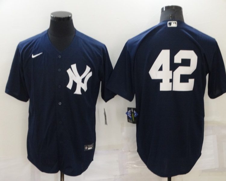 Men's New York Yankees Mariano Rivera #42 Navy Name Jersey
