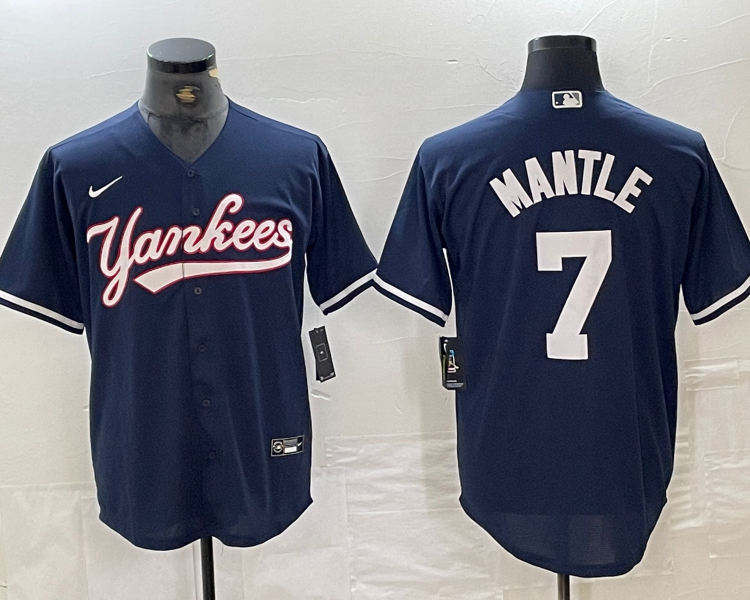 Men's New York Yankees Mickey Mantle #7 Navy Limited Jersey