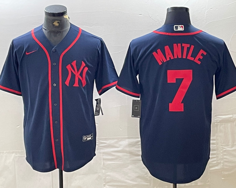 Men's New York Yankees Mickey Mantle #7 Navy Limited Jersey