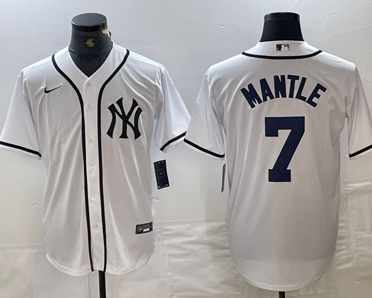 Men's New York Yankees Mickey Mantle #7 White Limited Jersey