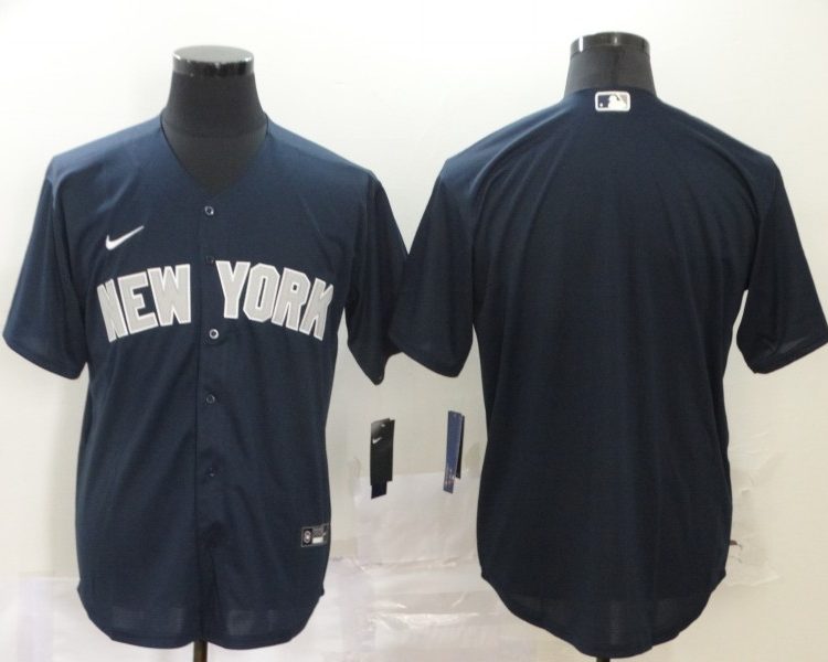 Men's New York Yankees Navy Blank Jersey