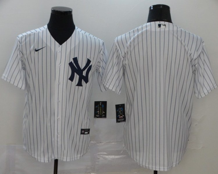 Men's New York Yankees White Home Blank Jersey
