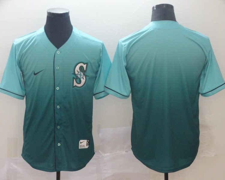 Men's Seattle Mariners Aqua Blank Jersey