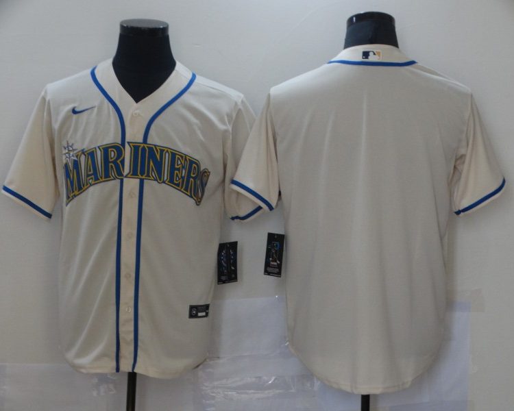 Men's Seattle Mariners Beige Blank Jersey
