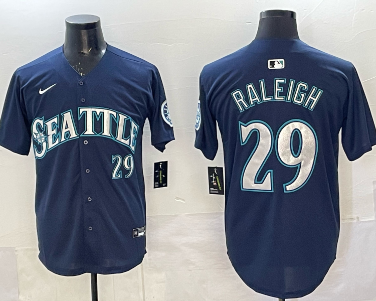 Men's Seattle Mariners Cal Raleigh #29 Navy Limited Jersey