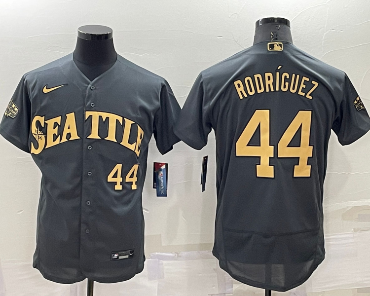 Men's Seattle Mariners Julio Rodriguez #44 Gray Stitched Jersey