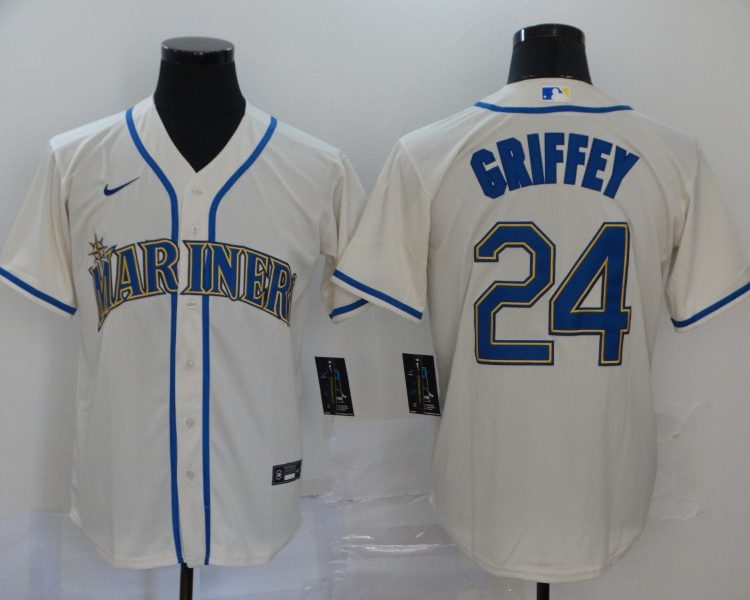 Men's Seattle Mariners Ken Griffey Jr. #24 Beige Baseball Jersey