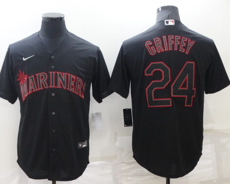 Men's Seattle Mariners Ken Griffey Jr. #24 Black Baseball Jersey