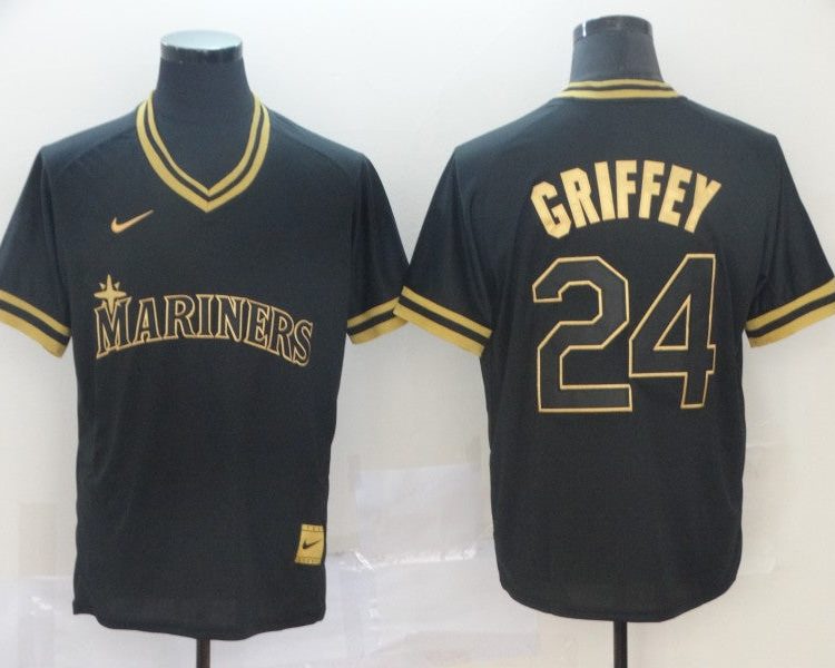 Men's Seattle Mariners Ken Griffey Jr. #24 Black Jersey