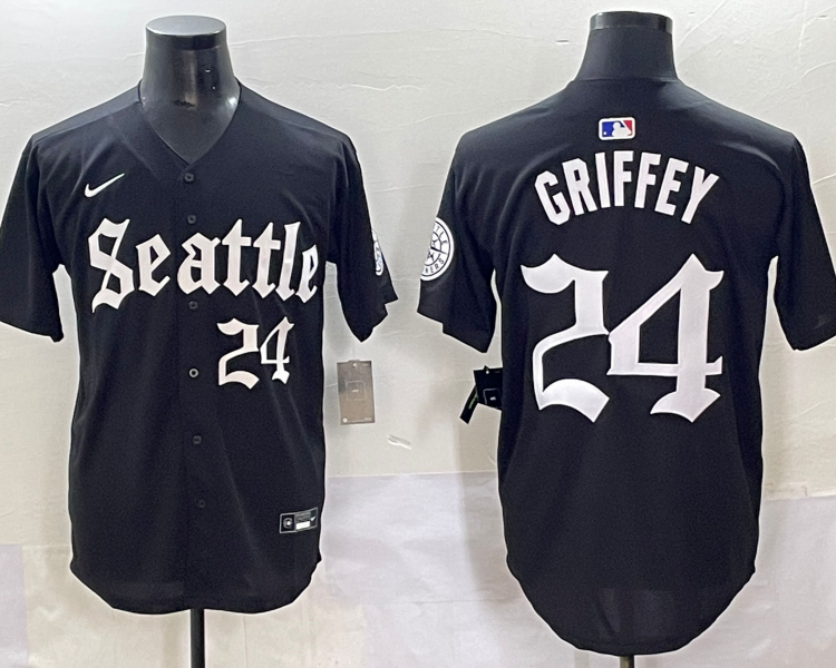 Men's Seattle Mariners Ken Griffey Jr. #24 Black Limited Jersey