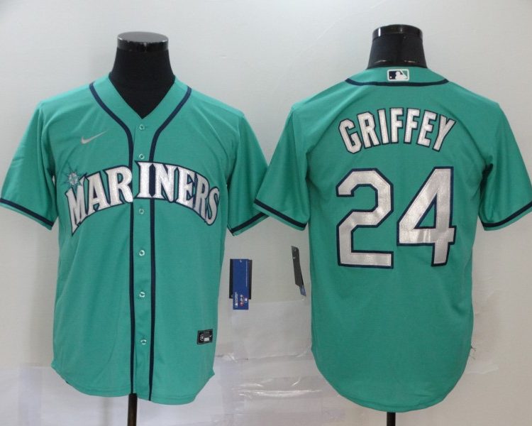 Men's Seattle Mariners Ken Griffey Jr. #24 Green Baseball Jersey