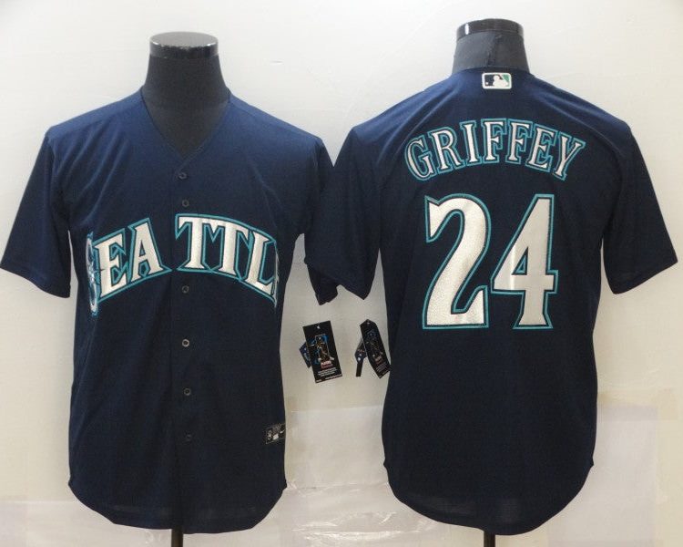 Men's Seattle Mariners Ken Griffey Jr. #24 Navy Baseball Jersey