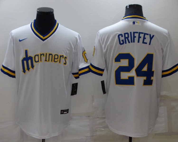 Men's Seattle Mariners Ken Griffey Jr. #24 White Jersey