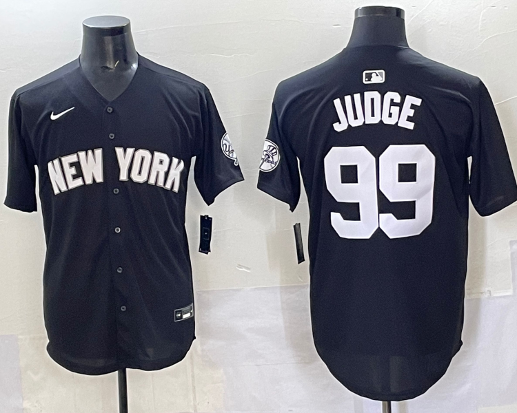 Men's New York Yankees Aaron Judge #99 Black Lights Out Jersey