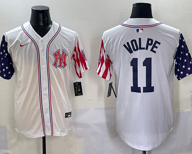 Men's New York Yankees Anthony Volpe #11 White Team Jersey
