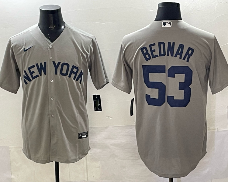Men's New York Yankees David Bednar #53 Grey Jersey