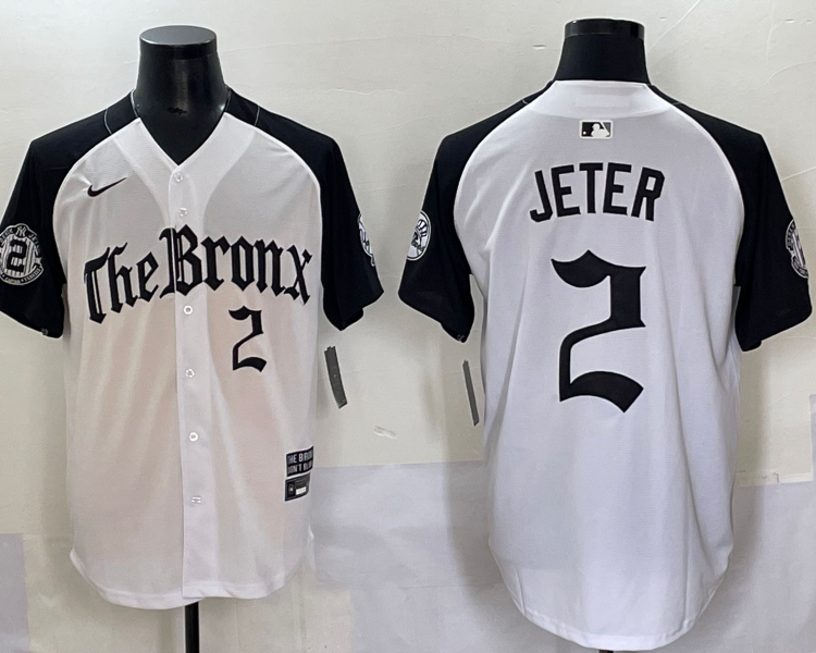 Men's New York Yankees Derek Jeter #2 White Alternate Jersey