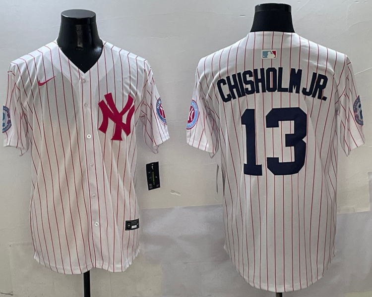 Men's New York Yankees Jazz Chisholm Jr. #13 White Team Jersey