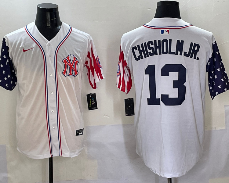Men's New York Yankees Jazz Chisholm Jr. #13 White Team Jersey