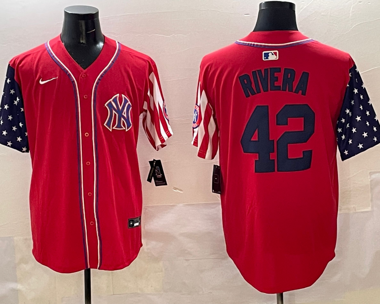 Men's New York Yankees Mariano Rivera #42 Red Limited Jersey