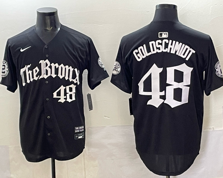 Men's New York Yankees Paul Goldschmidt #48 Black Jersey