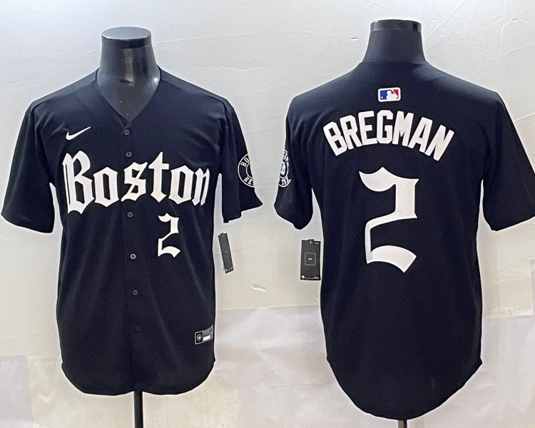 Men's Boston Red Sox Alex Bregman #2 Black Jersey