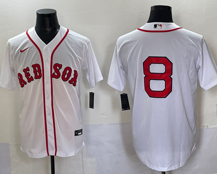 Men's Boston Red Sox Carl Yastrzemski #8 White Jersey