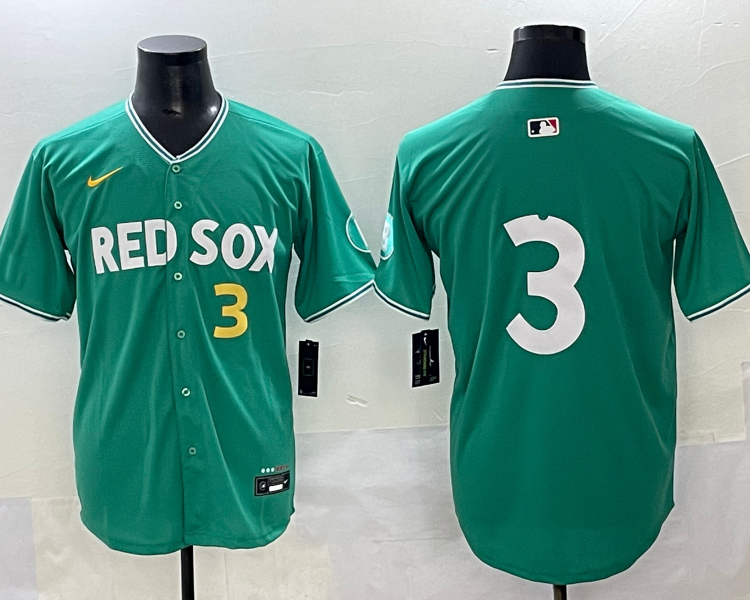 Men's Boston Red Sox Ceddanne Rafaela #3 Green 2025 City Connect Limited Jersey