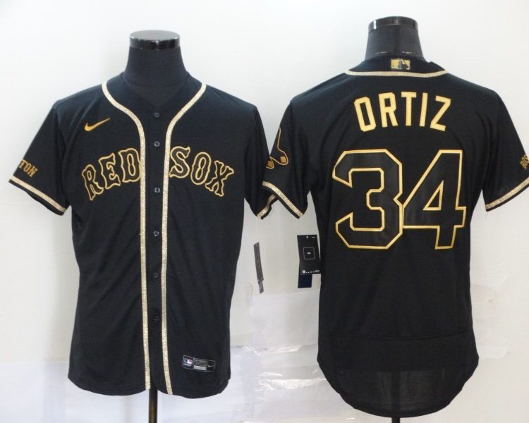 Men's Boston Red Sox David Ortiz #34 Black Jersey