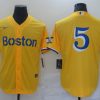 Men's Boston Red Sox Enrique Hernandez #5 Gold City Connect Jersey