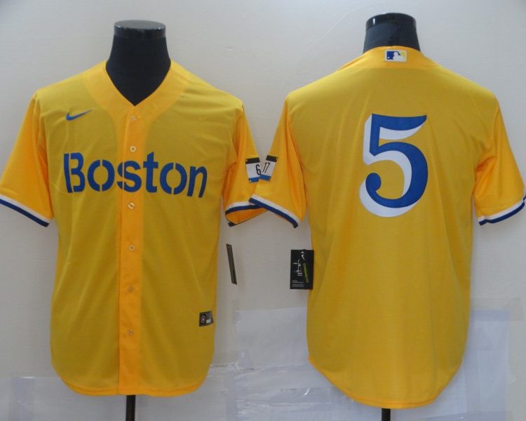 Men's Boston Red Sox Enrique Hernandez #5 Gold City Connect Jersey