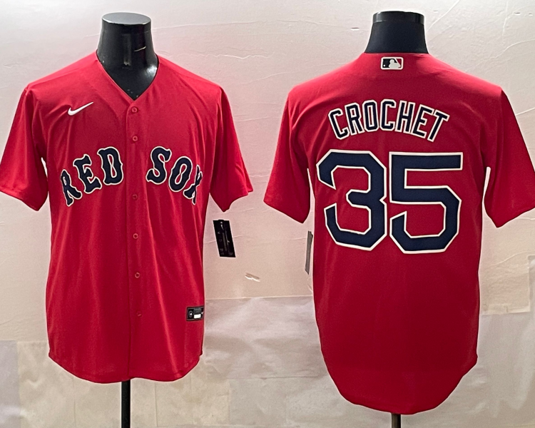 Men's Boston Red Sox Garrett Crochet #35 Red Limited Jersey