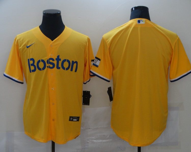 Men's Boston Red Sox Gold City Connect Blank Jersey