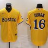 Men's Boston Red Sox Jarren Duran #16 Gold City Connect Limited Jersey