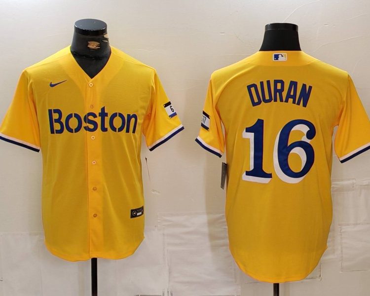 Men's Boston Red Sox Jarren Duran #16 Gold City Connect Limited Jersey