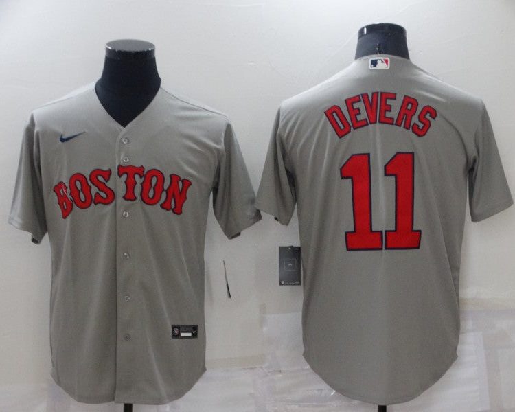 Men's Boston Red Sox Rafael Devers #11 Gray Baseball Jersey