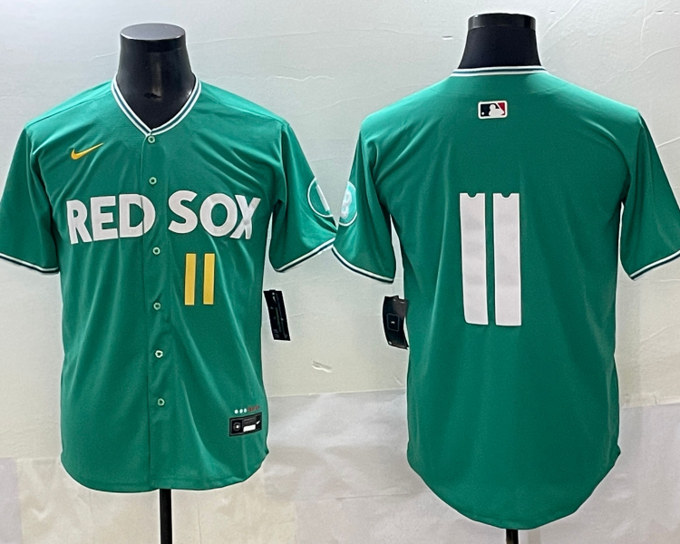 Men's Boston Red Sox Rafael Devers #11 Green 2025 City Connect Limited Jersey