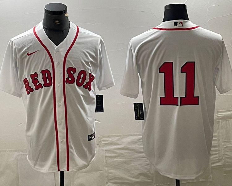 Men's Boston Red Sox Rafael Devers #11 White Home Limited Jersey