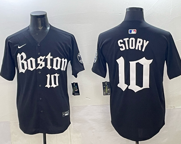 Men's Boston Red Sox Trevor Story #10 Black Limited Jersey