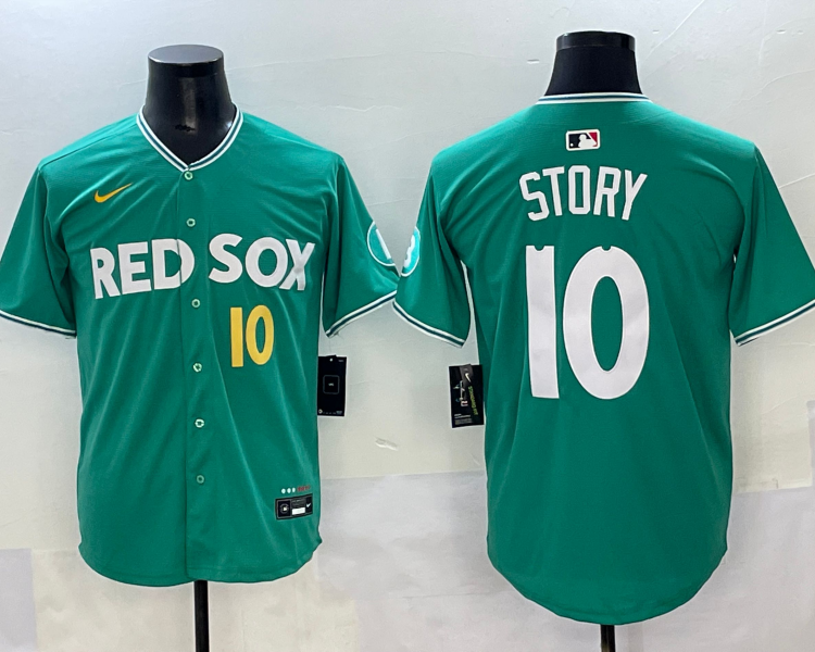 Men's Boston Red Sox Trevor Story #10 Green 2025 City Connect Limited Jersey