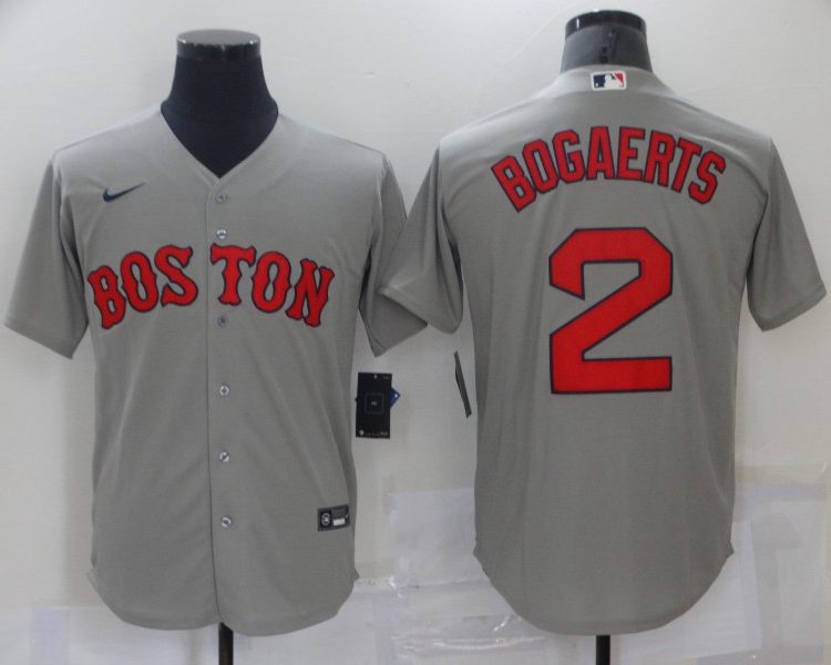 Men's Boston Red Sox Xander Bogaerts #2 Gray Baseball Jersey