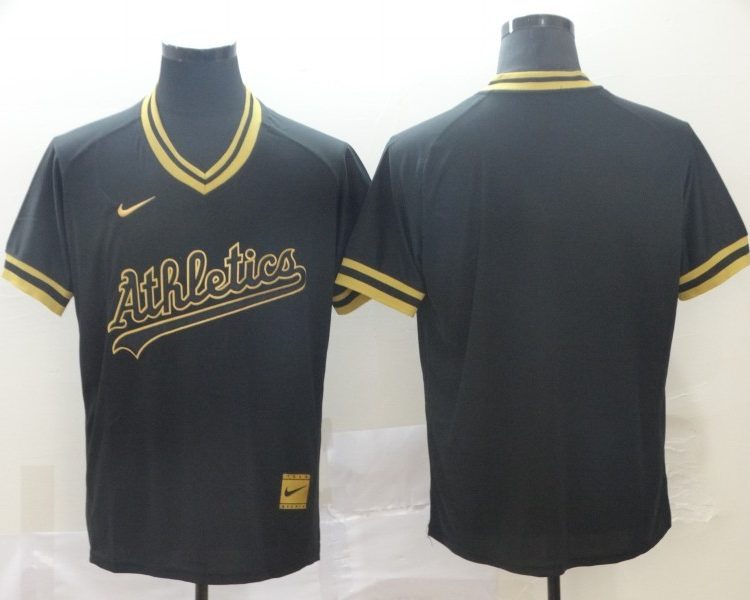 Men's Oakland Athletics Black Blank Jersey