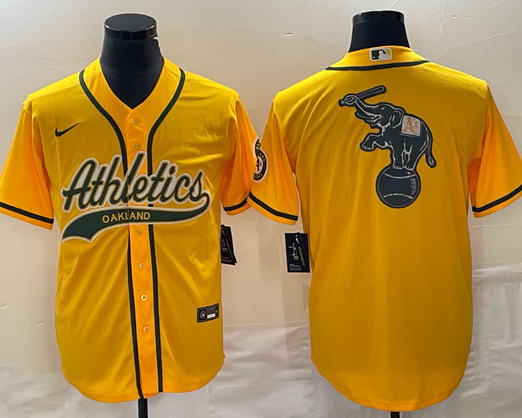 Men's Oakland Athletics Gold Jersey Joint Edition