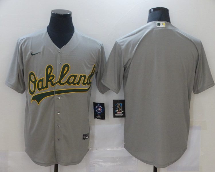 Men's Oakland Athletics Gray Blank Jersey
