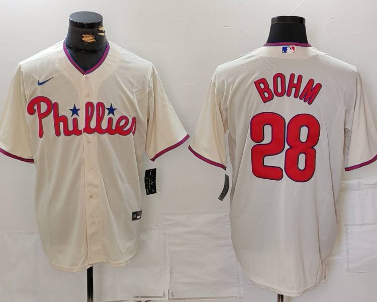 Men's Philadelphia Phillies Alec Bohm #28 Cream Limited Jersey