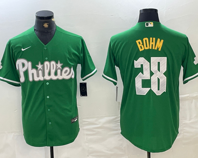 Men's Philadelphia Phillies Alec Bohm #28 Green Jersey