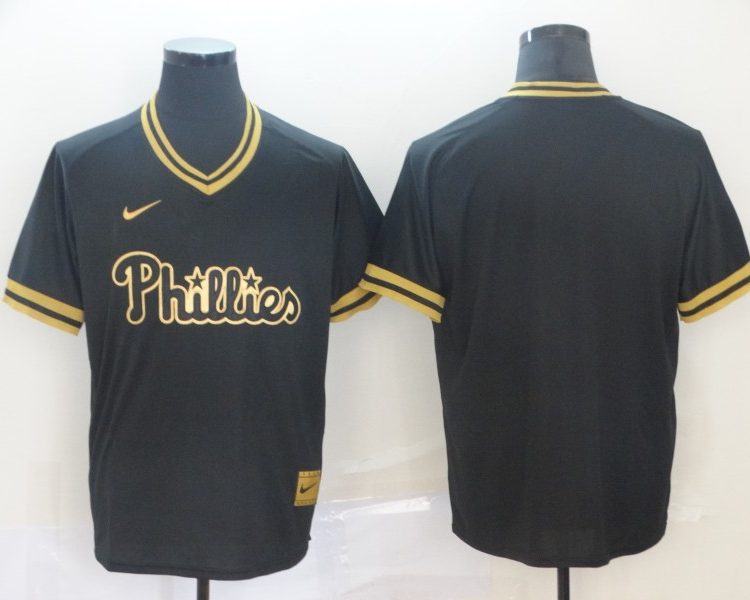 Men's Philadelphia Phillies Black Blank Jersey