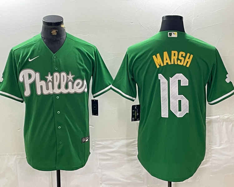Men's Philadelphia Phillies Brandon Marsh #16 Green Jersey