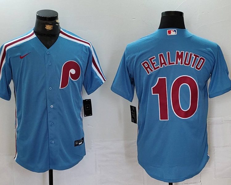Men's Philadelphia Phillies J.T. Realmuto #10 Light Blue Alternate Limited Jersey